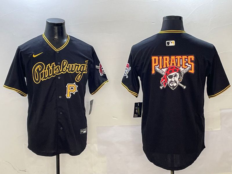 Men Pittsburgh Pirates Blank Black Game 2025 Nike MLB Jersey style 1